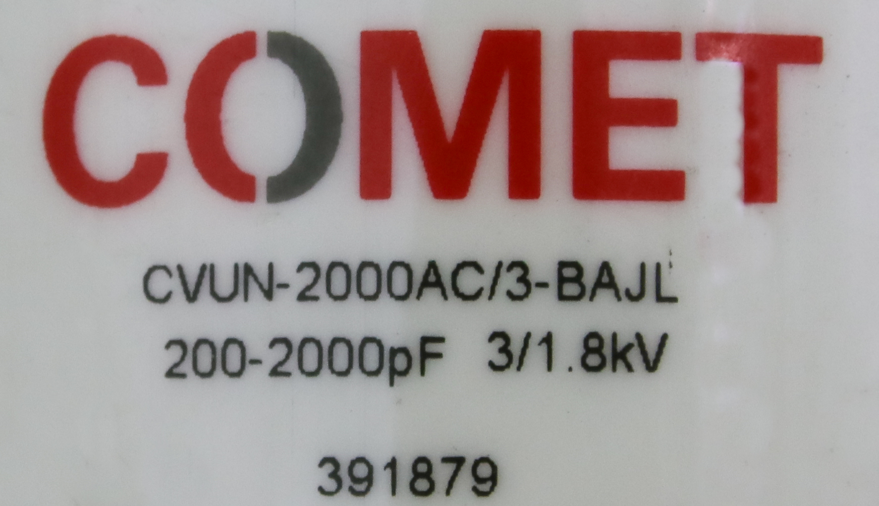 12347 COMET MOTORIZED VACUUM CAPACITOR W/ PK264-02AR22 MOTOR CVUN